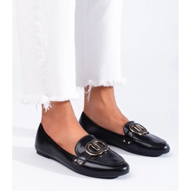 Diamantique Mocassins Avec Ornement noir 1