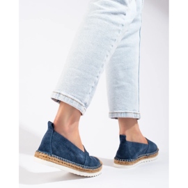 T.Sokolski Espadrilles En Cuir Sur La Plateforme bleu marine 1