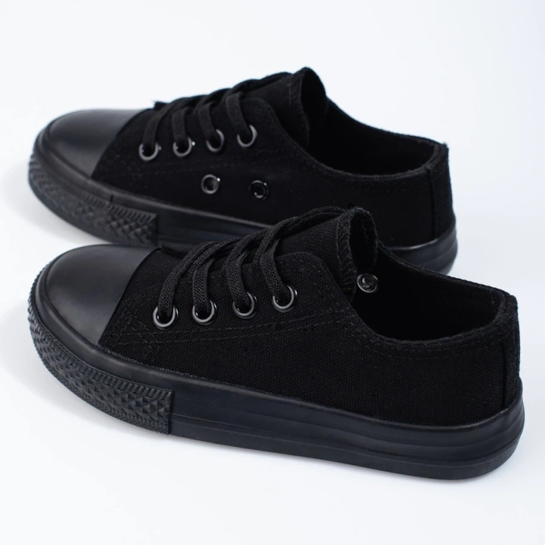 Baskets enfant Vico noires à élastiques 2