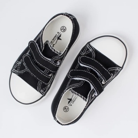 Baskets pour enfants Vico avec fermeture velcro noir et blanc 2