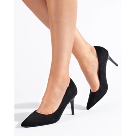 Goodin Escarpins en daim noir le noir 4