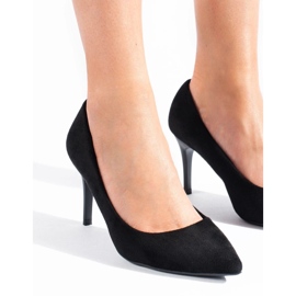 Goodin Escarpins en daim noir le noir 1