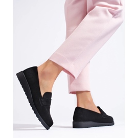 Chaussures classiques en daim noir le noir 4