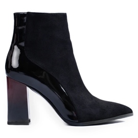 Bottines femme noires en daim le noir 2