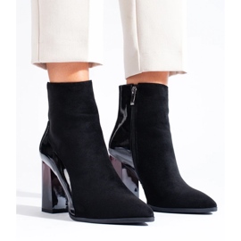 Bottines femme noires en daim le noir 3