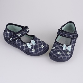 Chaussons fille imprimé Viggami Emma bleu 1 Chaussons fille imprimé Viggami Emma bleu 1