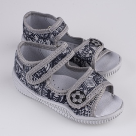 Chaussons pour garçon timbres Viggami Jaś gris 2