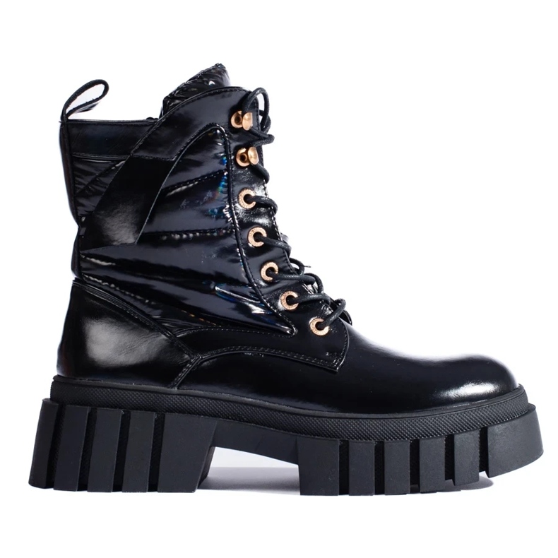 Chaussures de travail noires pour femmes à semelle épaisse le noir 2