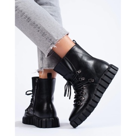 W. Potocki Bottes isolées noires pour femmes sur la plateforme Potocki le noir 1
