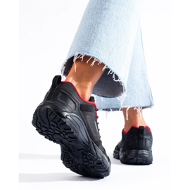 Chaussures de trekking femme DK, noir et rouge le noir 1