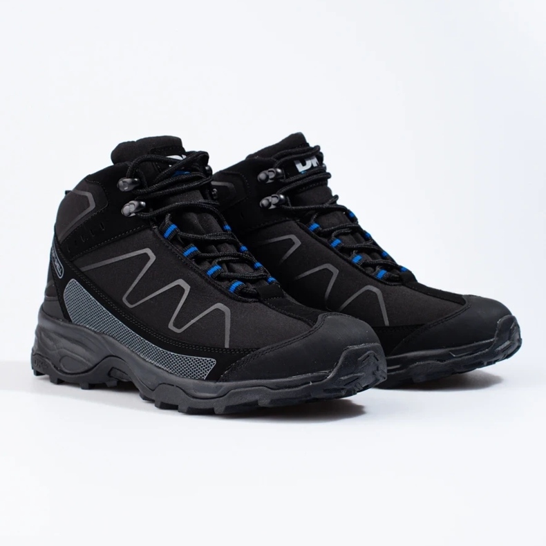 Chaussures de trekking hautes à lacets pour hommes DK noir 1