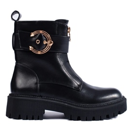 Baggies femme noires avec boucle décorative le noir 2