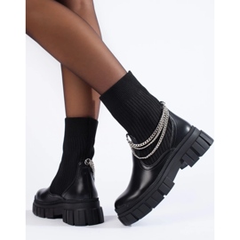 Bottes de travail noires pour femmes avec chaussettes 2