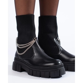 Bottes de travail noires pour femmes avec chaussettes le noir 1