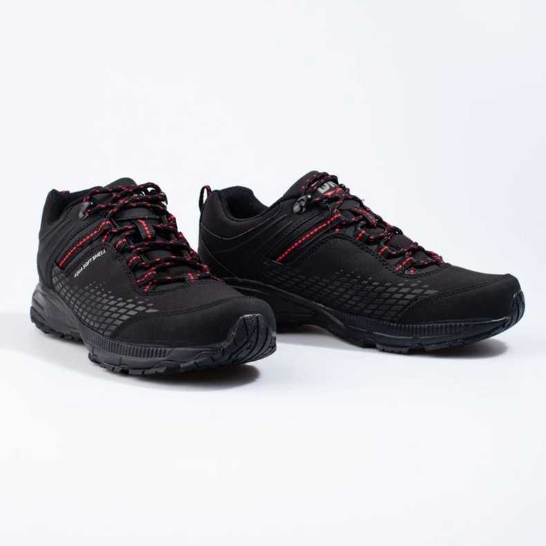 Chaussures de trekking homme sur semelle épaisse DK noir et rouge 2