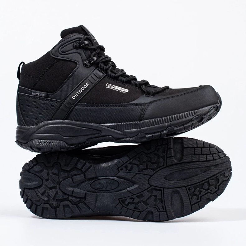 Chaussures de trekking à lacets DK pour hommes avec une tige haute le noir 2 Chaussures de trekking à lacets DK pour hommes avec une tige haute le noir 2