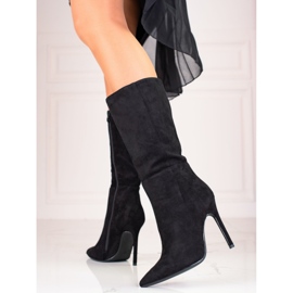 Bottines noires à talons pour femme le noir 2
