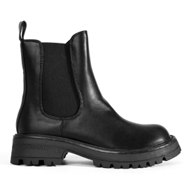 Bottines Chelsea noires pour femmes sur la plateforme le noir 2