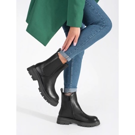 Bottines Chelsea noires pour femmes sur la plateforme le noir 1