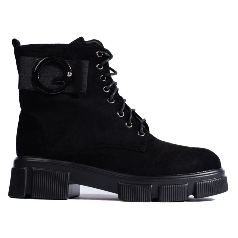 Baggies noires pour femmes en daim écologique 2