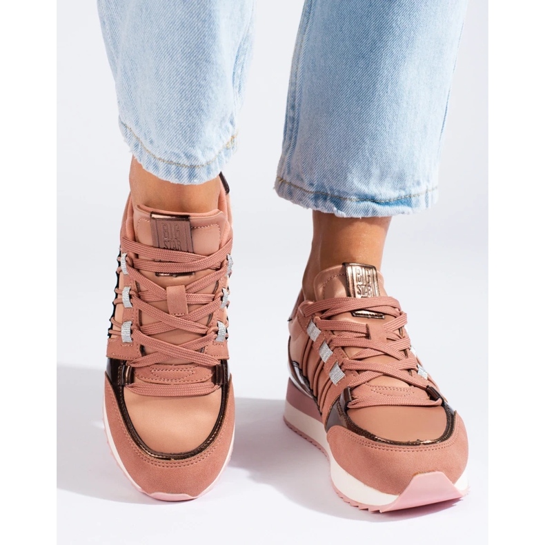 Baskets Big Star pour femmes KK274111 rose 1