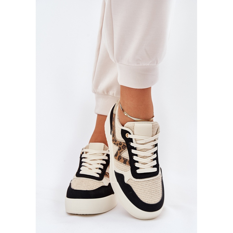 Chaussures de sport pour femmes sur la plate-forme imprimé léopard noir 2