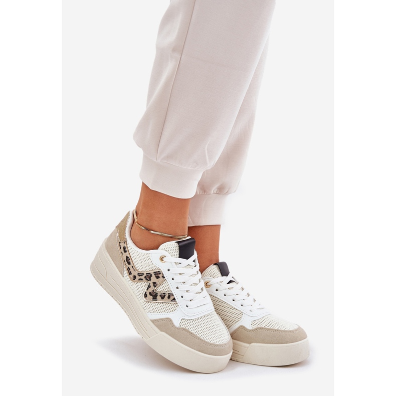 Chaussures de sport pour femmes sur la plateforme Leopard Beige 1