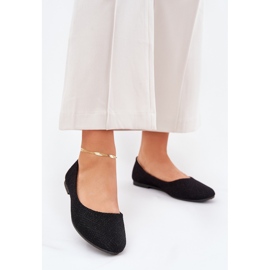 Ballerines de femmes plates avec paillettes noires le noir 2