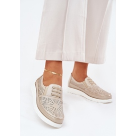 Chaussures pour femmes, chaussures en or doré ouvertes 2