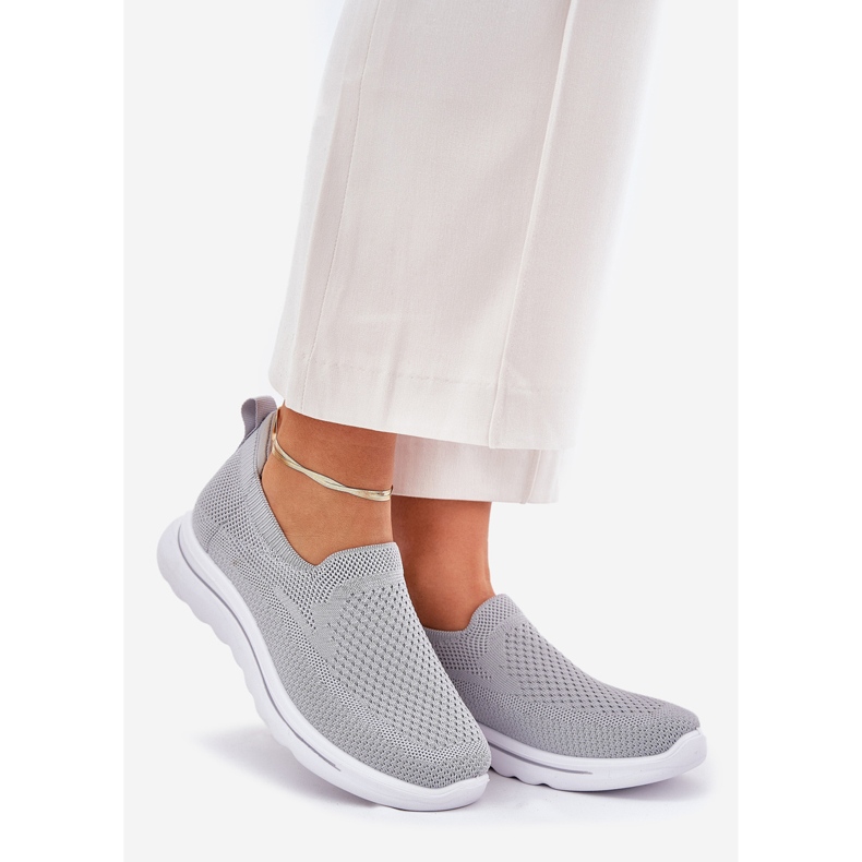 Baskets de matériau gris gris pour femmes 1 Baskets de matériau gris gris pour femmes 1