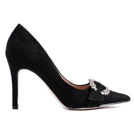 Escarpins femme noirs à talon haut le noir 1