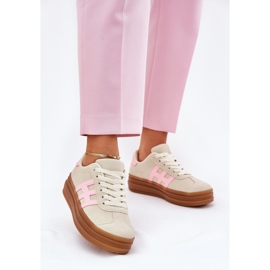 Baskets à plateforme pour femmes, beige 2