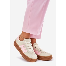 Baskets à plateforme pour femmes, beige 1