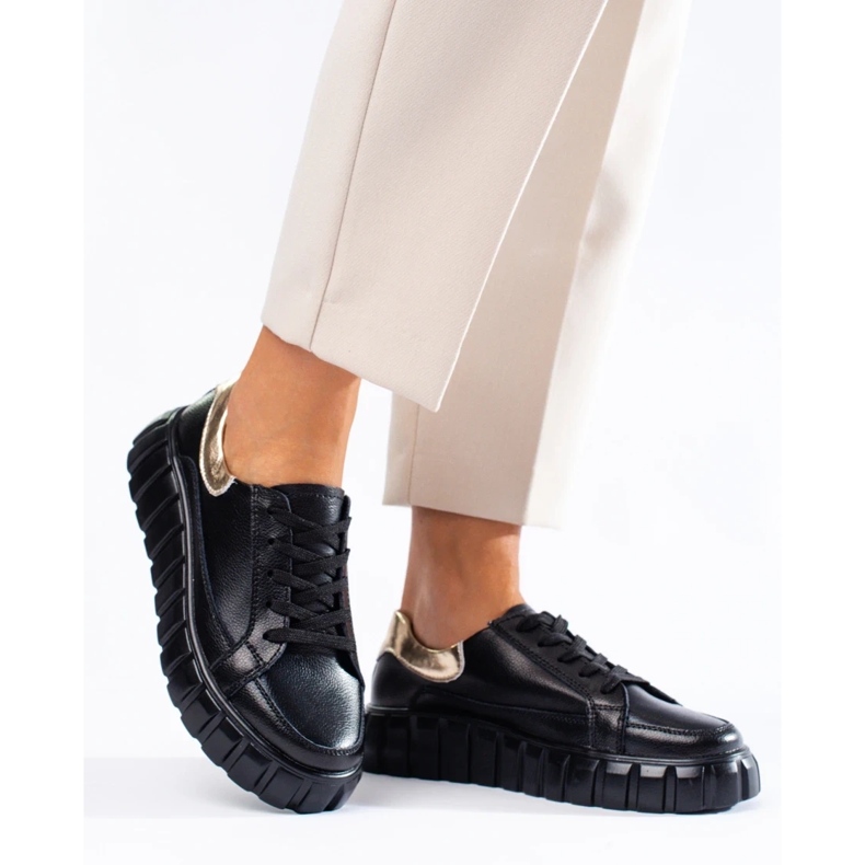 Baskets plateforme femme noir 2