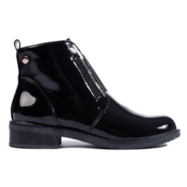 Bottes élégantes pour femmes à talons plats le noir 2