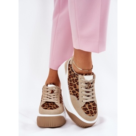 Baskets pour femmes sur une plate-forme massive à imprimé léopard beige 3