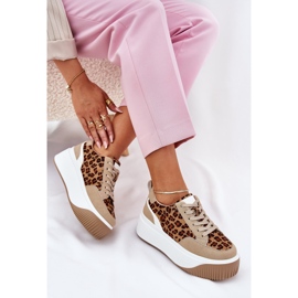 Baskets pour femmes sur une plate-forme massive à imprimé léopard beige 8