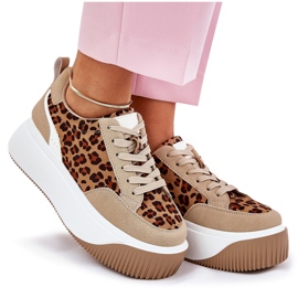 Baskets pour femmes sur une plate-forme massive à imprimé léopard beige 10