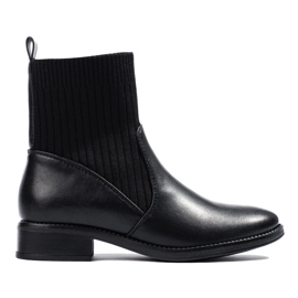 Bottines à enfiler à talon plat le noir 1