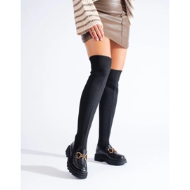 Boots femme noires à tige souple 1