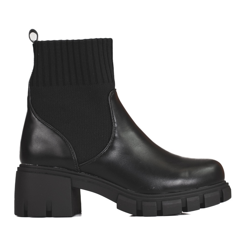 Bottines noires pour femme à tige élastique 1