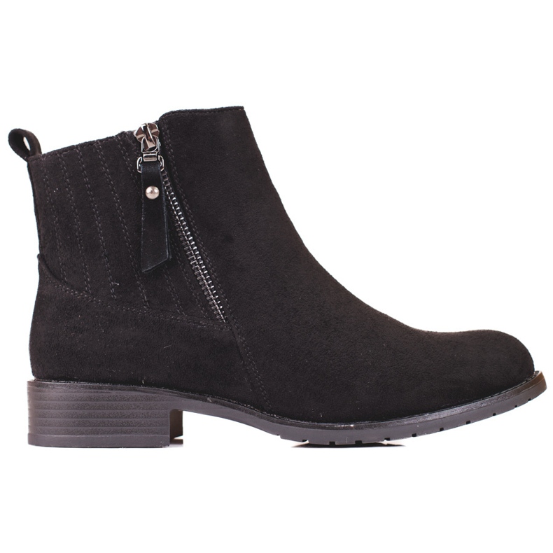 Bottines basses femme en daim le noir 1