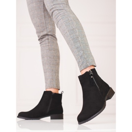 Bottines basses femme en daim le noir 2