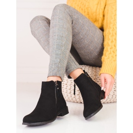 Bottines basses femme en daim le noir 3