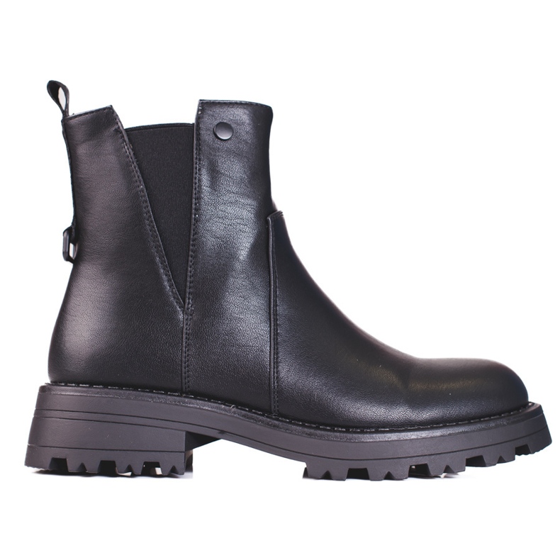 Bottines Chelsea noires pour femmes en cuir écologique 1