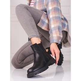 Bottines Chelsea noires pour femmes en cuir écologique 2