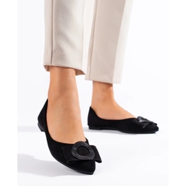 Ballerines femme en daim noir le noir 3