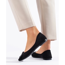 Ballerines femme en daim noir le noir 2