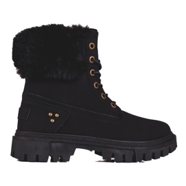Bottes femme noires avec fourrure le noir 1