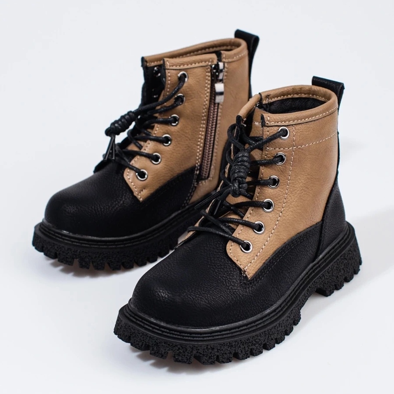 Bottes fille bicolores noir 2